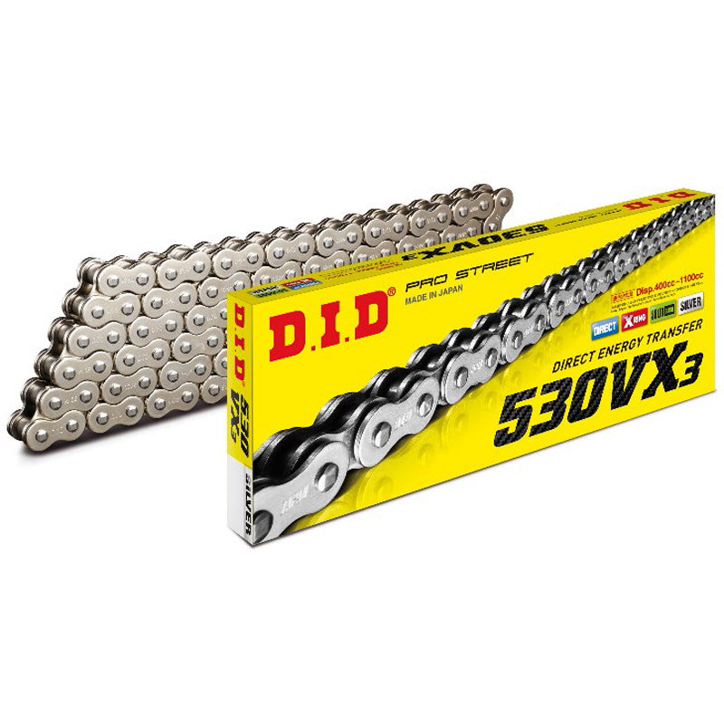 530VX3-120L SILVER CHAIN W/RIVET LINK