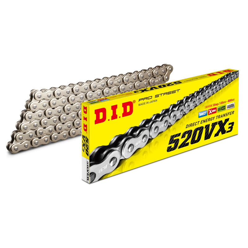 520VX3-120L SILVER CHAIN W/PRESS-FIT LINK