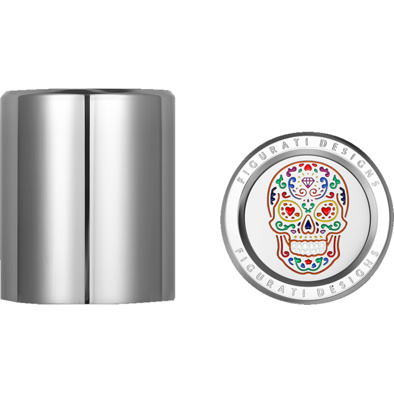 ND MAG DOCKING COVERS SILVER WITH SUGAR SKULL-25.2X32MM