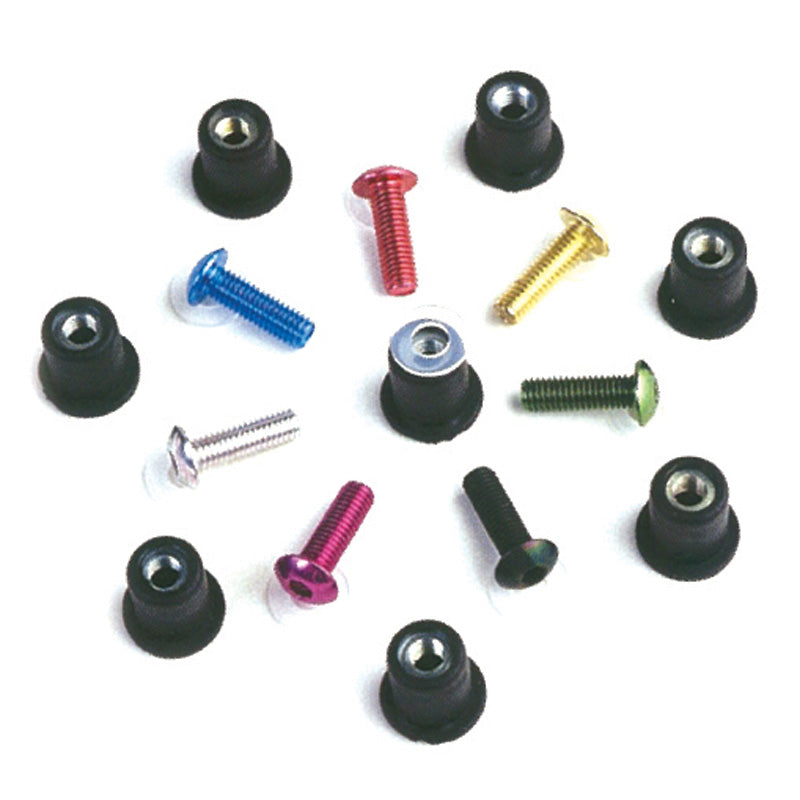 SCREW AMP; WELLNUT KIT FOR WINDSCREENS BLACK