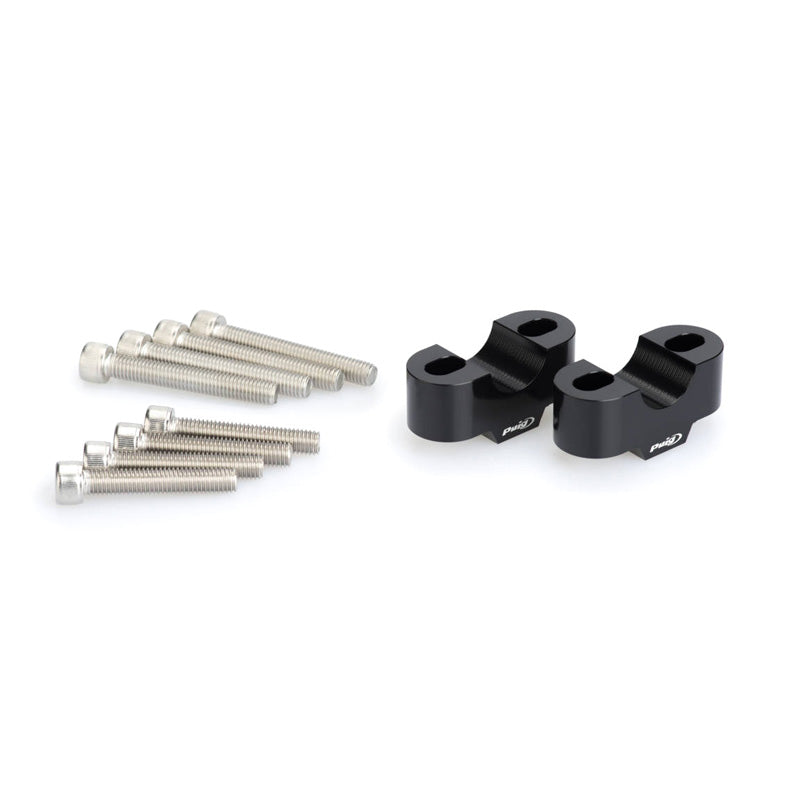 22MM HANDLEBAR RISERS, 20MM HIGH, BLACK