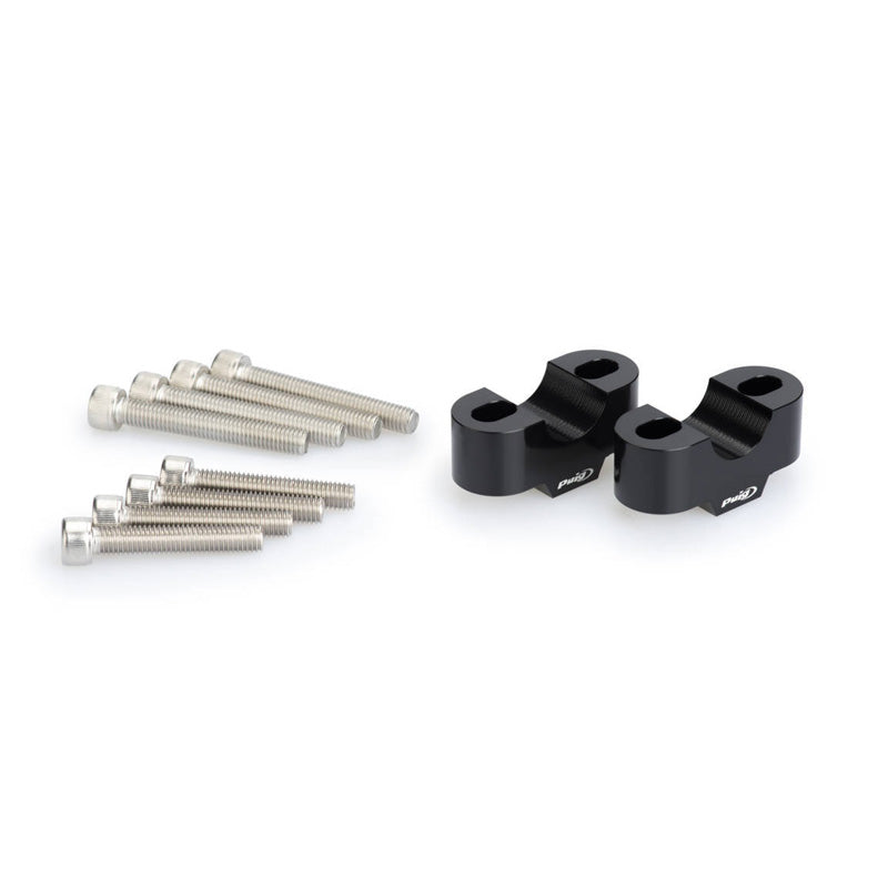 22MM HANDLEBAR RISERS, 30MM HIGH, BLACK