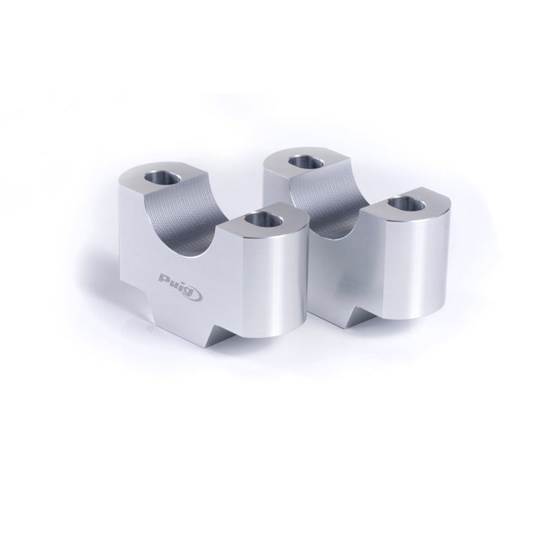 22MM HANDLEBAR RISERS, 30MM HIGH, SILVER
