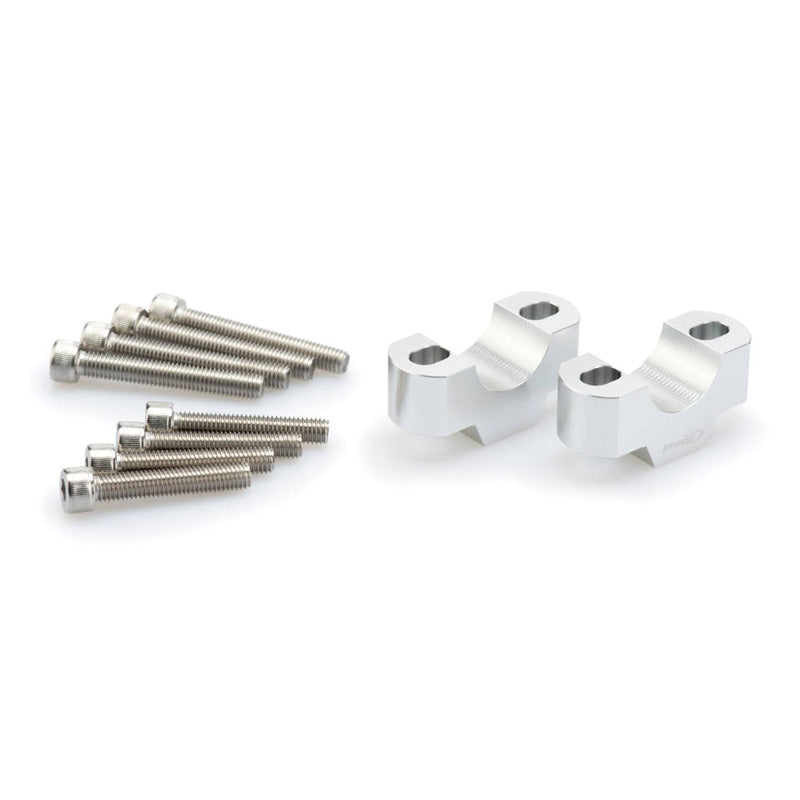29MM HANDLEBAR RISERS, 20MM HIGH, SILVER