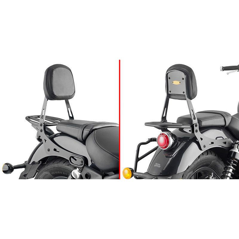 BACKREST + RACK BLACK SUPER METEOR 650