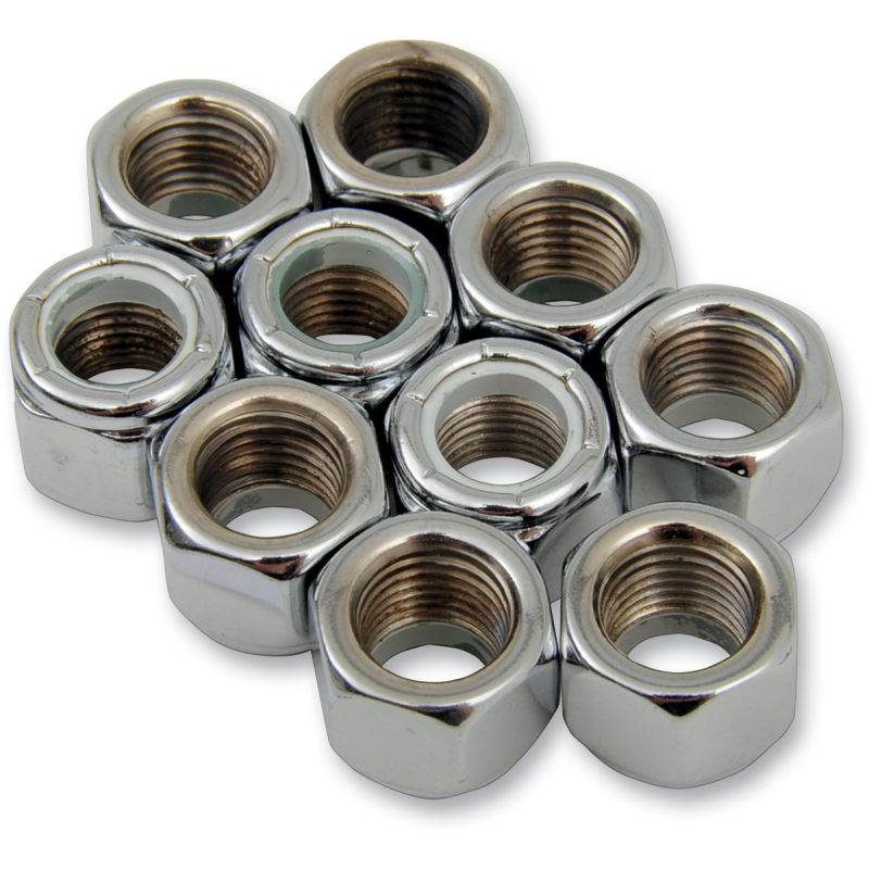 3/8-24 NYLOCK HEX NUTS(10) CY-CHROME