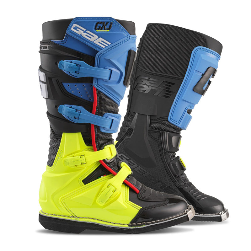 @GX-J JUNIOR MX BOOTS - BLACK/BLUE/YELLOW FLUO (37