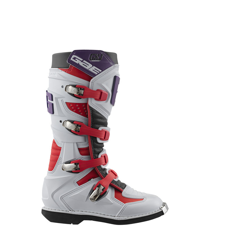 @GX-J JUNIOR MX BOOTS - WHITE/RED/PURPLE (36)