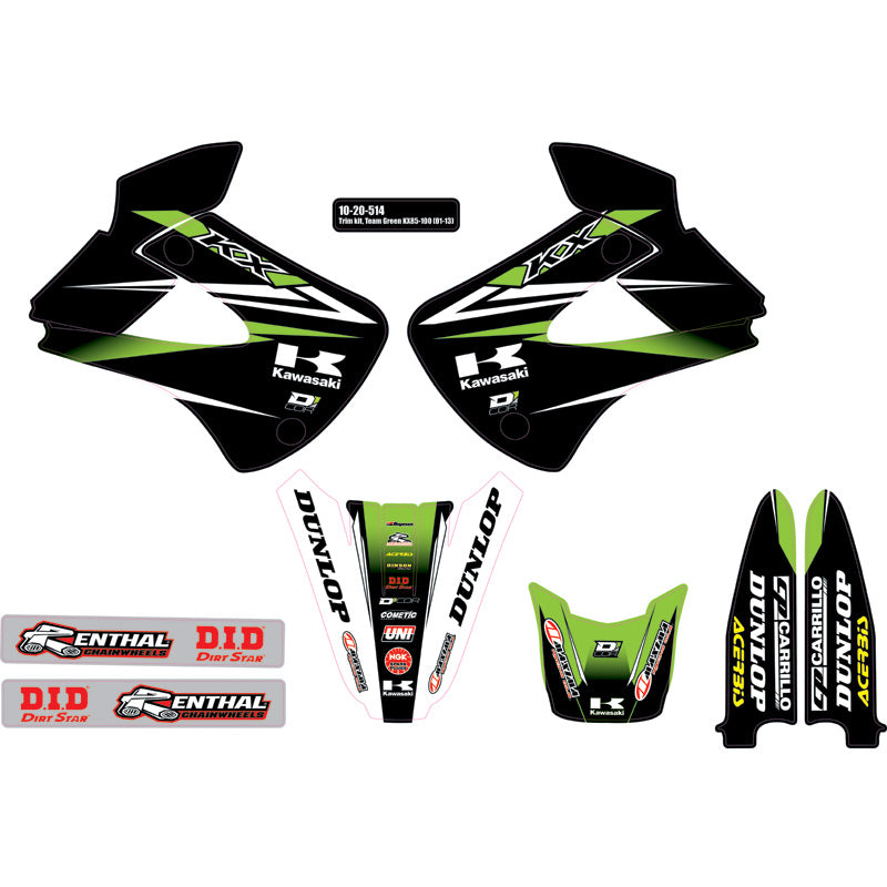 GRAPHIC/TRIM KIT 16 TEAM GREEN KX85 (01-13)