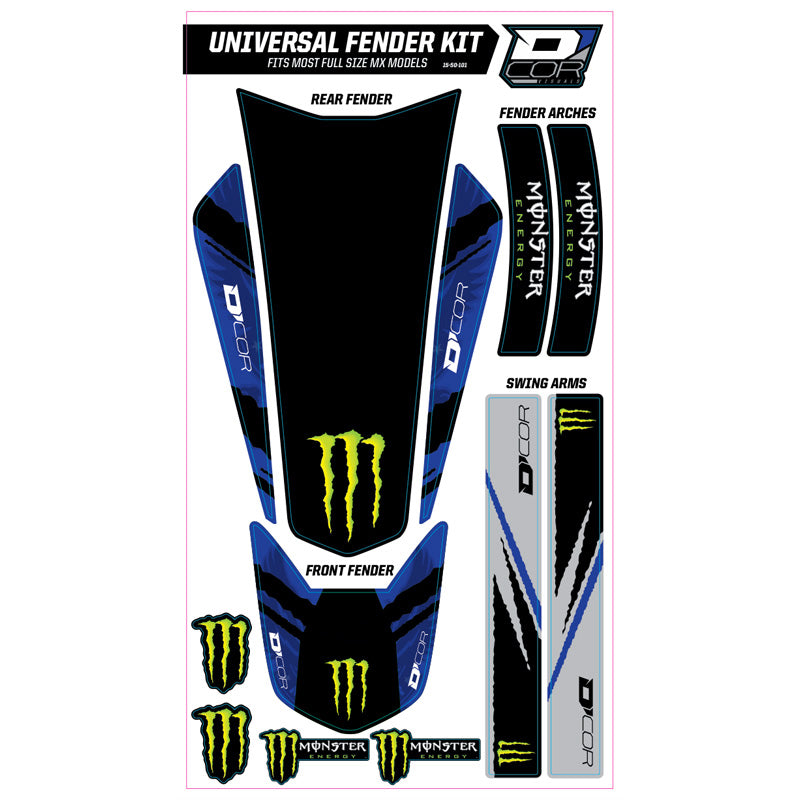 UNIVERSAL FENDER TRIM KIT, BLUE MONSTER