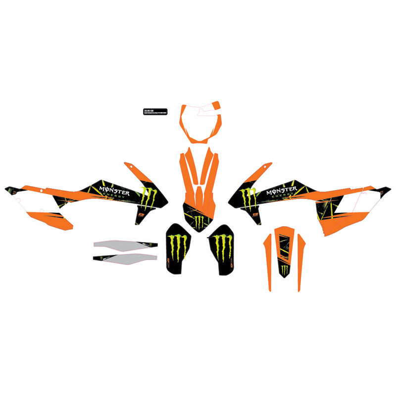 CMPLT KIT "MONSTER ENERGY SLASH" SX/F 125-450 WHT BG
