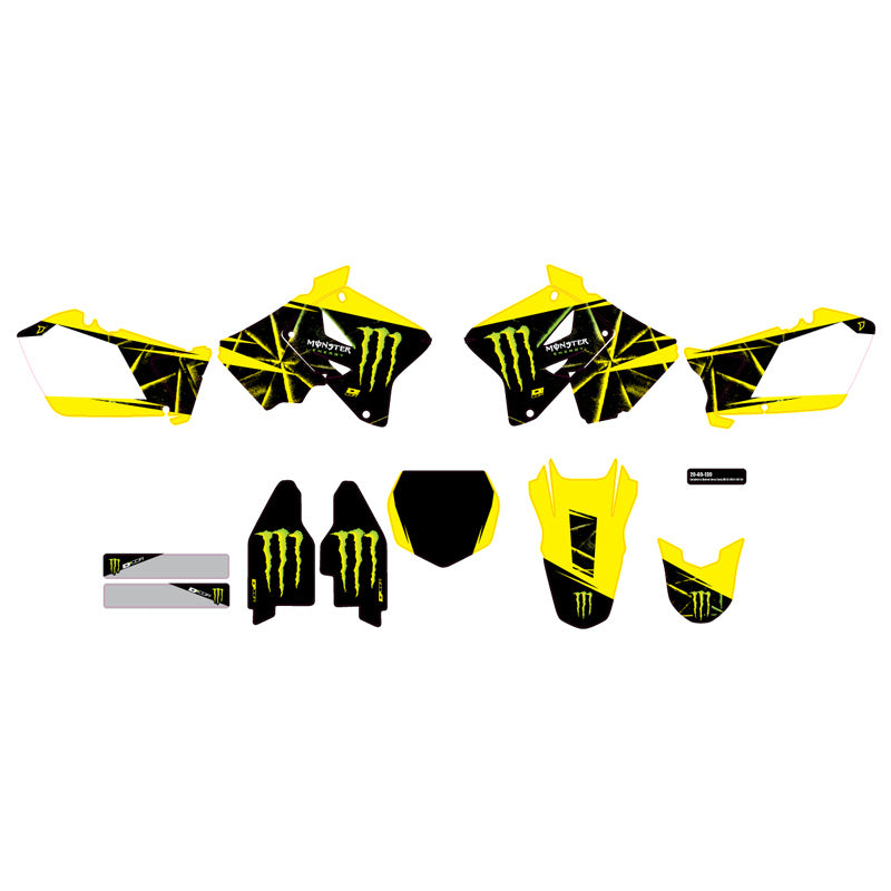 CMPLT KIT "MONSTER ENERGY SLASH" RM 125/250 WHT BG