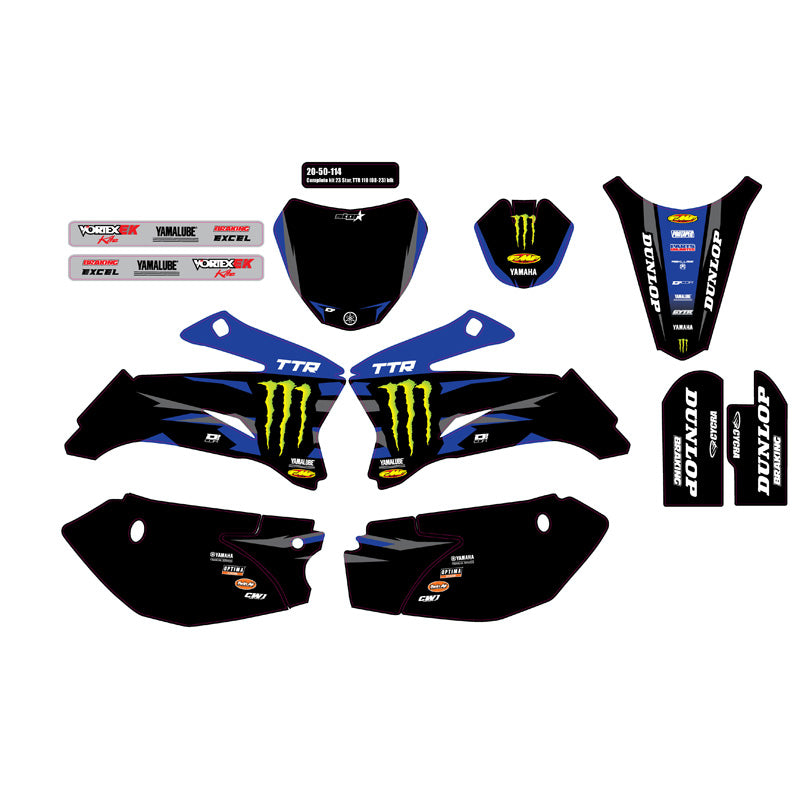 CMPLT GRAPHIC KIT MONSTER ENERGY STAR - YAMAHA TTR 110 BLK BG