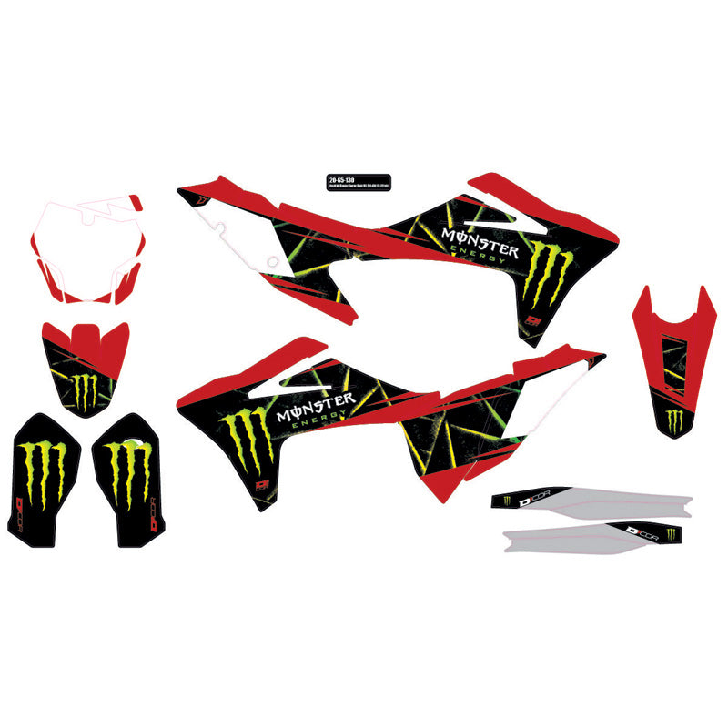 CMPLT KIT "MONSTER ENERGY SLASH" MC 125-450 WHT BG