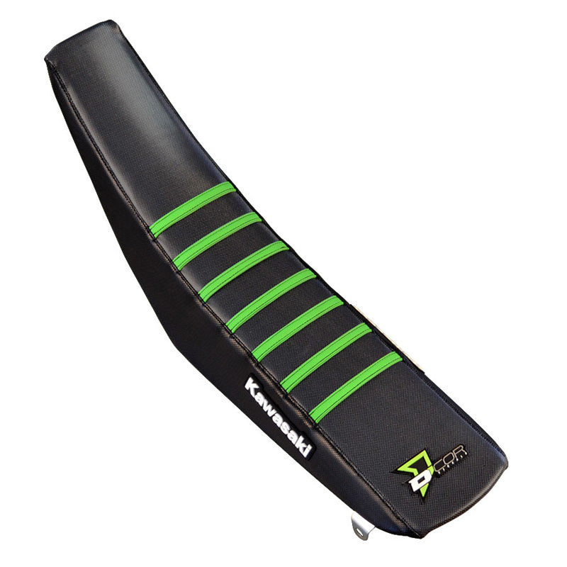 SEAT COVER BLACK/GREEN RIBS - KAWASAKI KX85-100-112