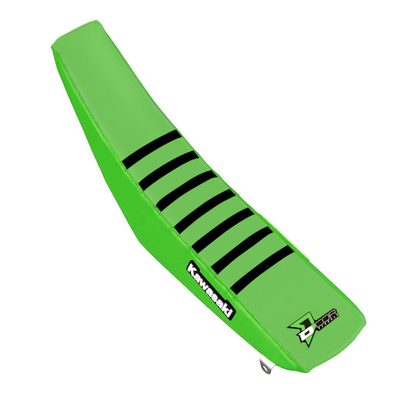 SEAT COVER KAWASAKI KX250-455 GREEN/BLACK RIBS