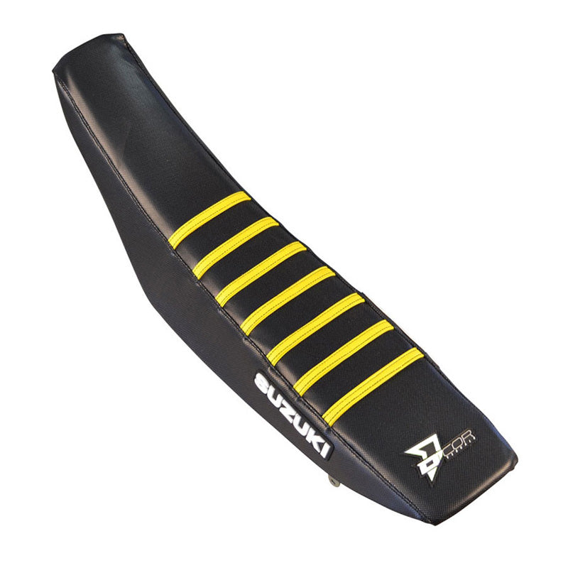 SEAT COVER BLACK/YELLOW RIBS - SUZUKI RMZ250-450