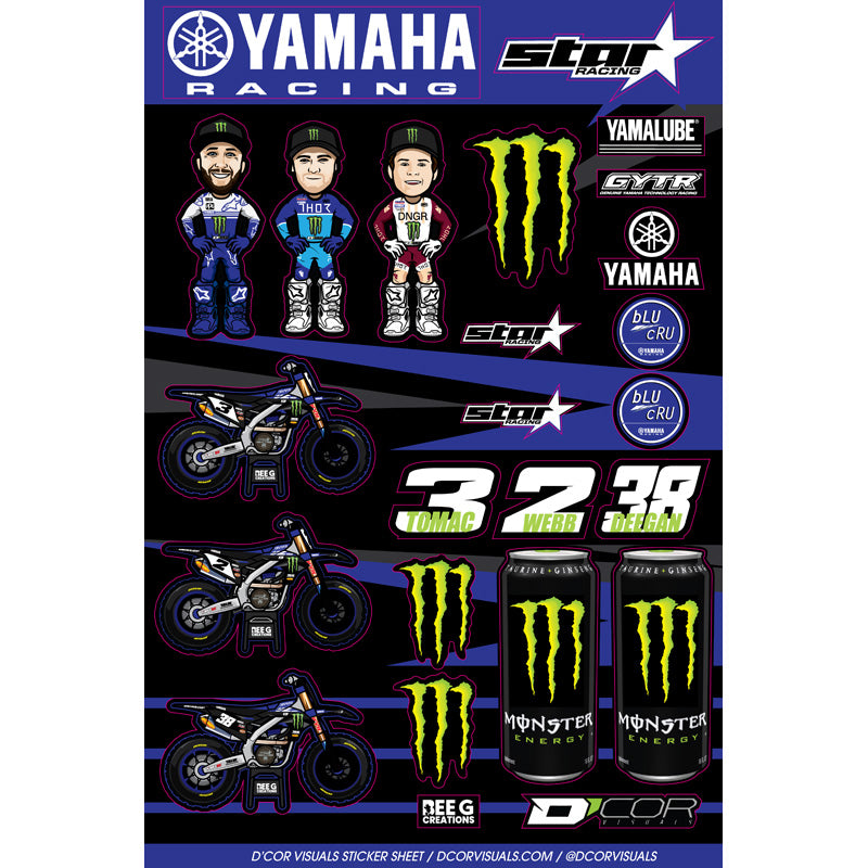 DECAL SHEET 12MM TEAM YAMAHA