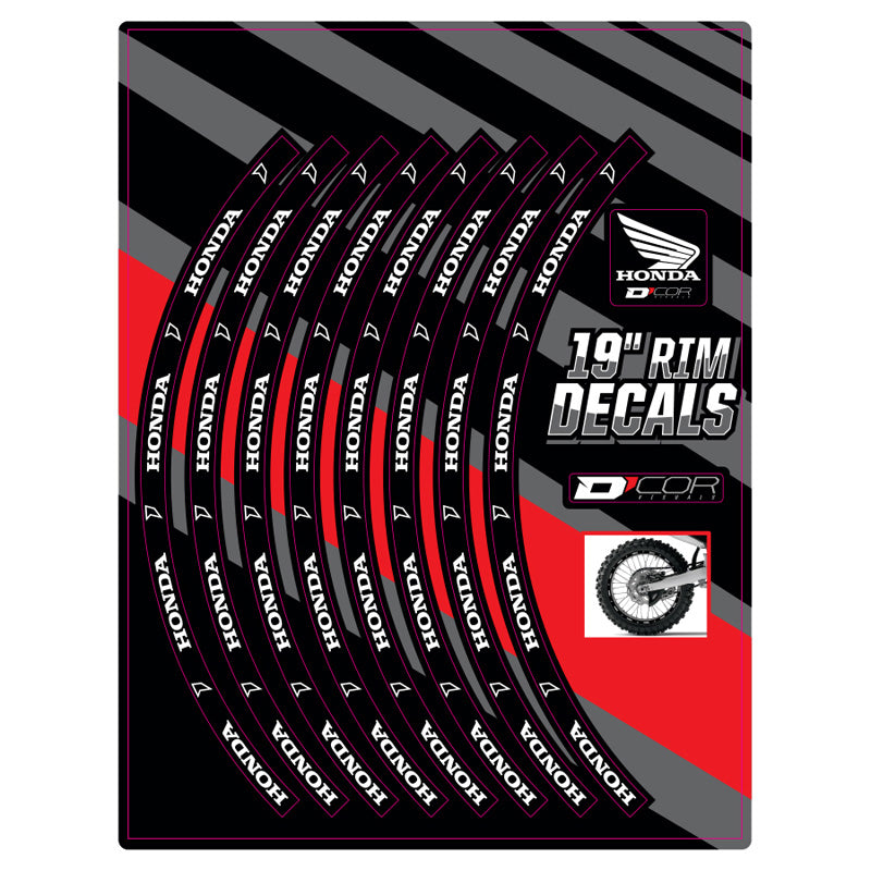 RIM DECALS 19 REAR HONDA LOGOS