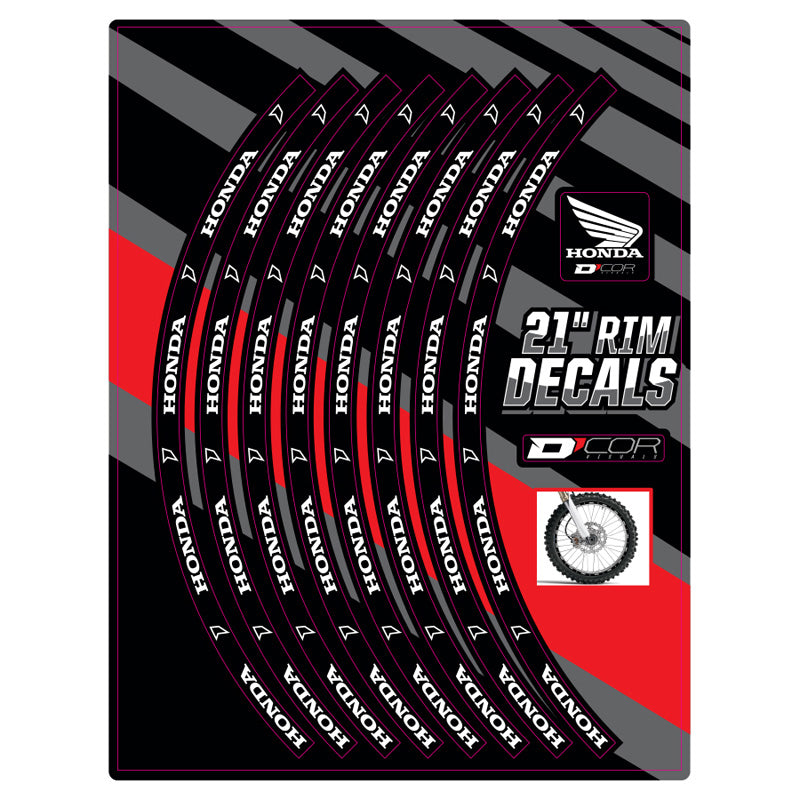 RIM DECALS 21 FRONT HONDA LOGOS