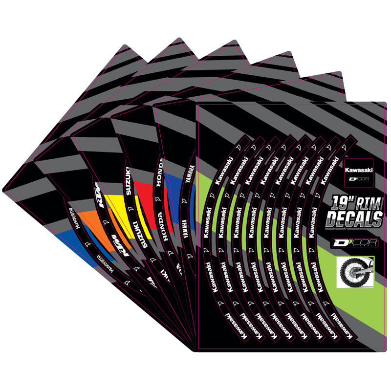 RIM DECALS 19 REAR KAWASAKI LOGOS