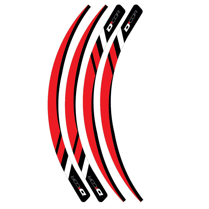 RIM DECALS RED 4 PC SET