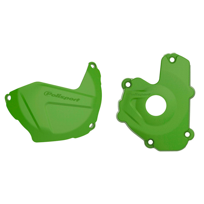 CLUTCH & IGNITION COVER PROTECTOR KIT KAWASAKI (GREEN)