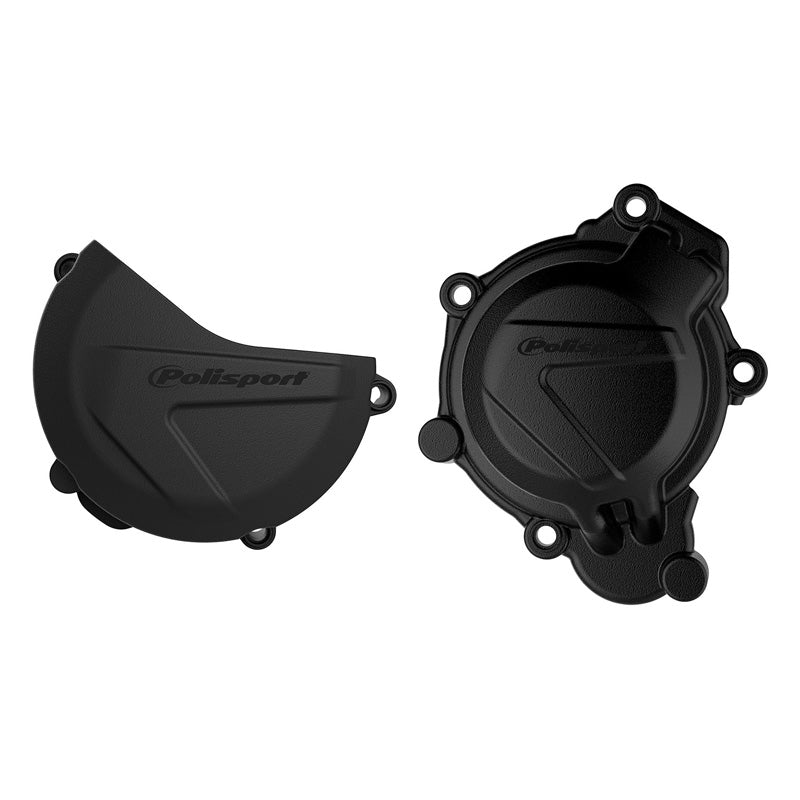 CLUTCH & IGNITION COVER PROTECTOR KIT KTM/HUSQ (BLACK)