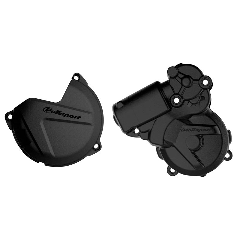 CLUTCH & IGNITION COVER PROTECTOR KIT KTM/HUSQ (BLACK)