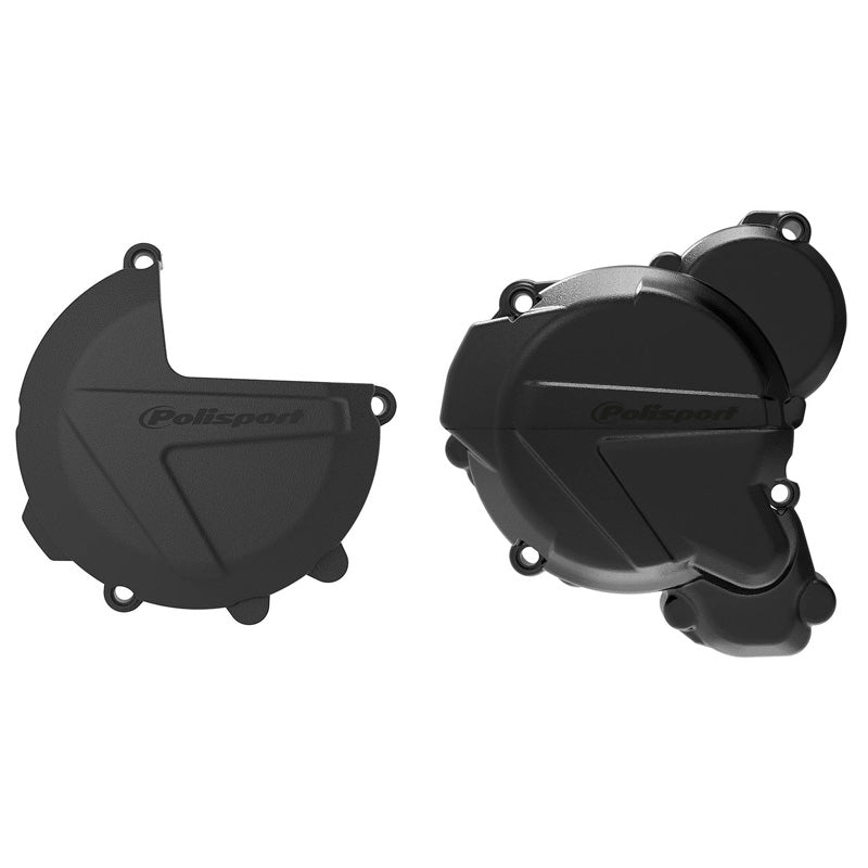 CLUTCH & IGNITION COVER PROTECTOR KIT KTM/HUSQ (BLACK)