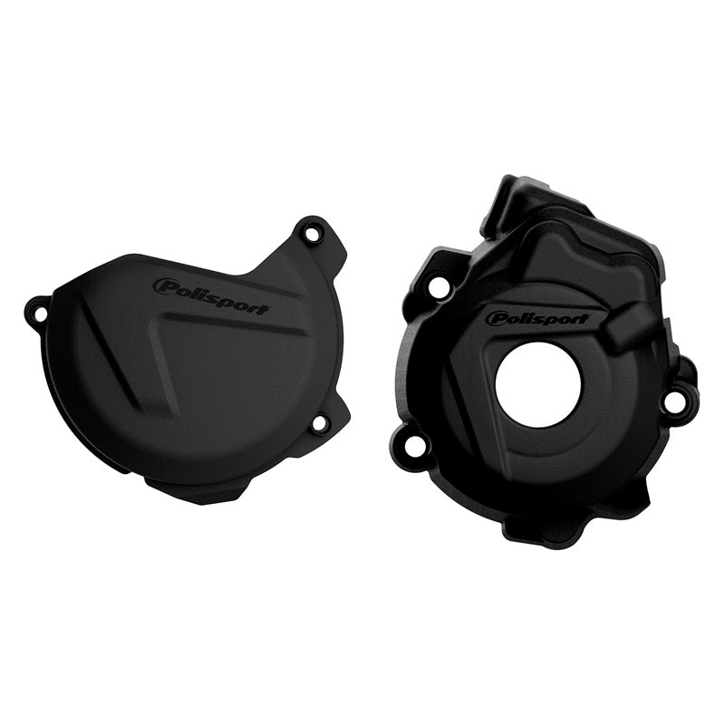 CLUTCH & IGNITION COVER PROTECTOR KIT KTM/HUSQ (BLACK)