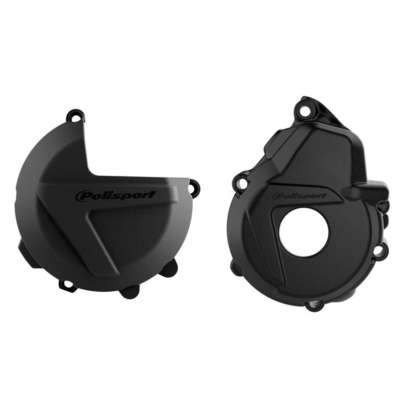 CLUTCH & IGNITION COVER PROTECTOR KIT KTM/HUSQ (BLACK)