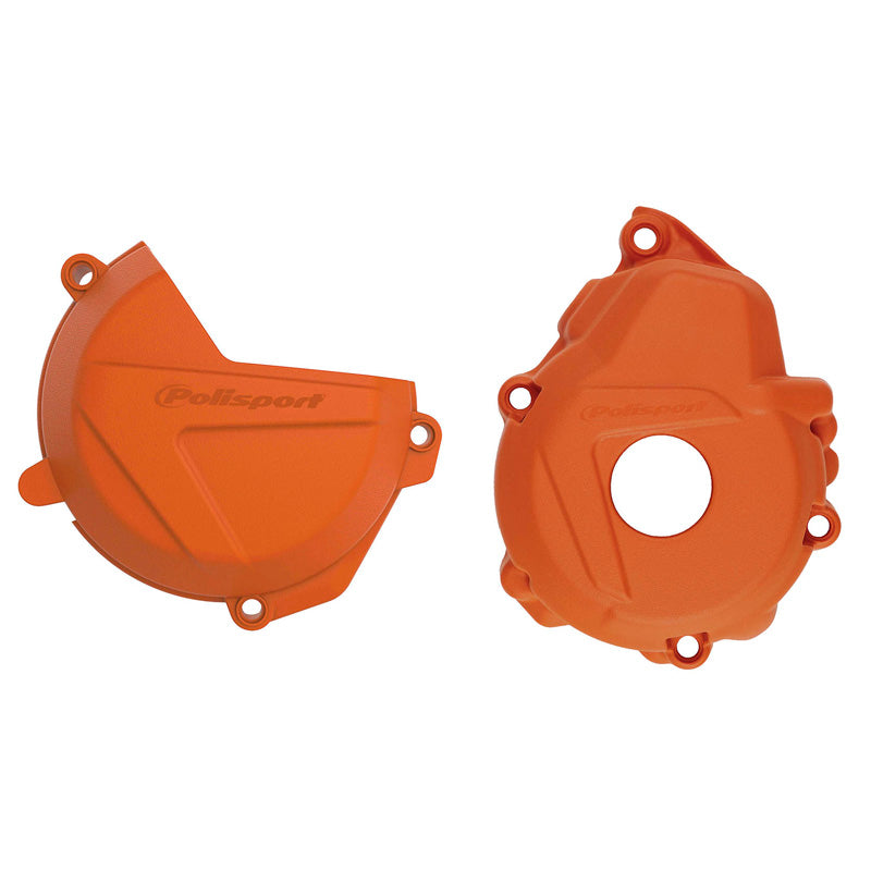 CLUTCH & IGNITION COVER PROTECTOR KIT KTM/HUSQ (ORANGE)