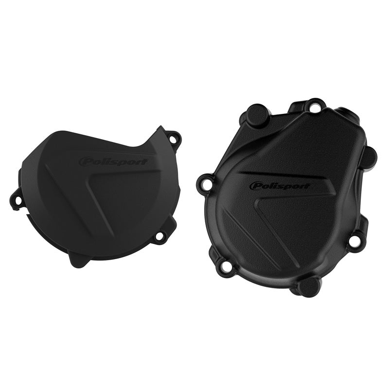 CLUTCH & IGNITION COVER PROTECTOR KIT KTM/HUSQ (BLACK)