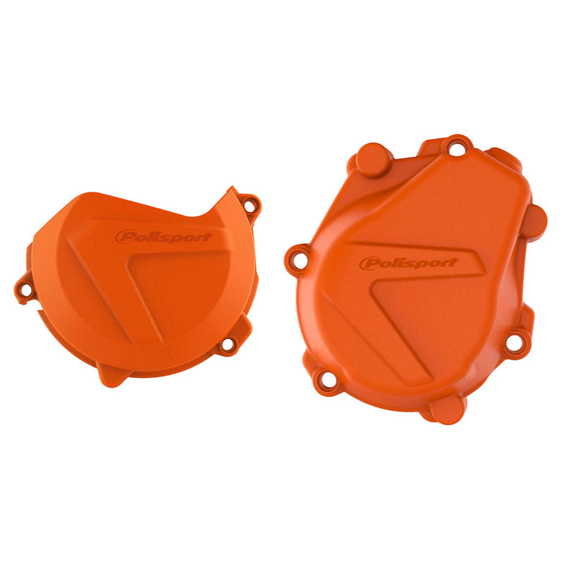 CLUTCH & IGNITION COVER PROTECTOR KIT KTM/HUSQ (ORANGE)