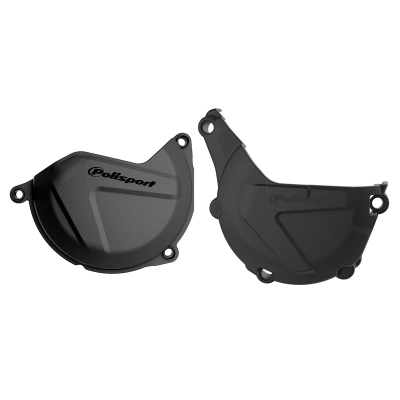 CLUTCH & IGNITION COVER PROTECTOR KIT KTM/HUSQ (BLACK)
