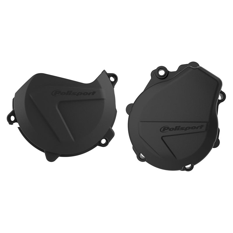 CLUTCH & IGNITION COVER PROTECTOR KIT KTM/HUSQ (BLACK)
