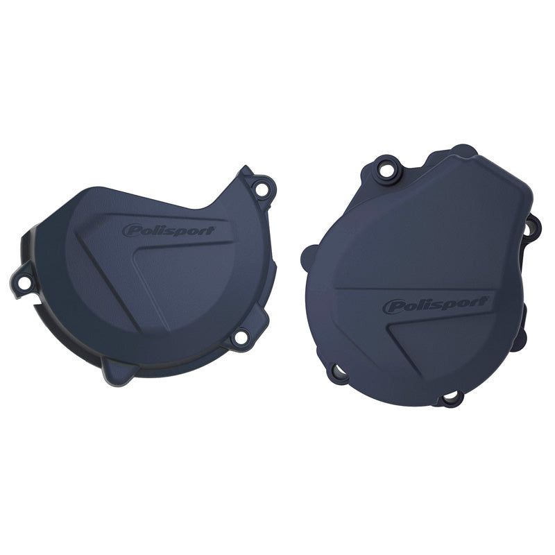 CLUTCH & IGNITION COVER PROTECTOR KIT KTM/HUSQ (BLUE)
