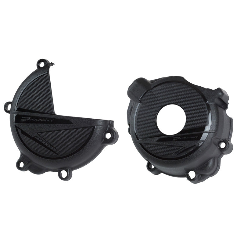 CLUTCH & IGNITION COVER PROTECTOR KIT SUZUKI (BLACK)