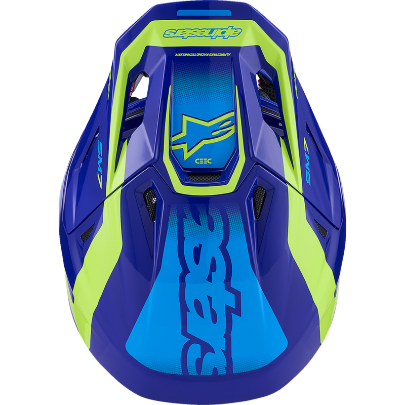 HELMET SM7 DEED BLUE/YEL XL