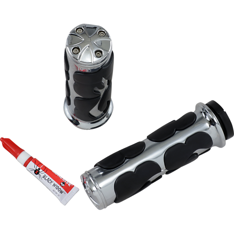 08-19 FLHT ISO FLAME GRIPS WO/ THR BOSS PR PN 6269
