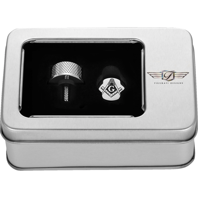 SEAT SCREW SILVER WITH 3M MASONIC EMBLEM INSERT