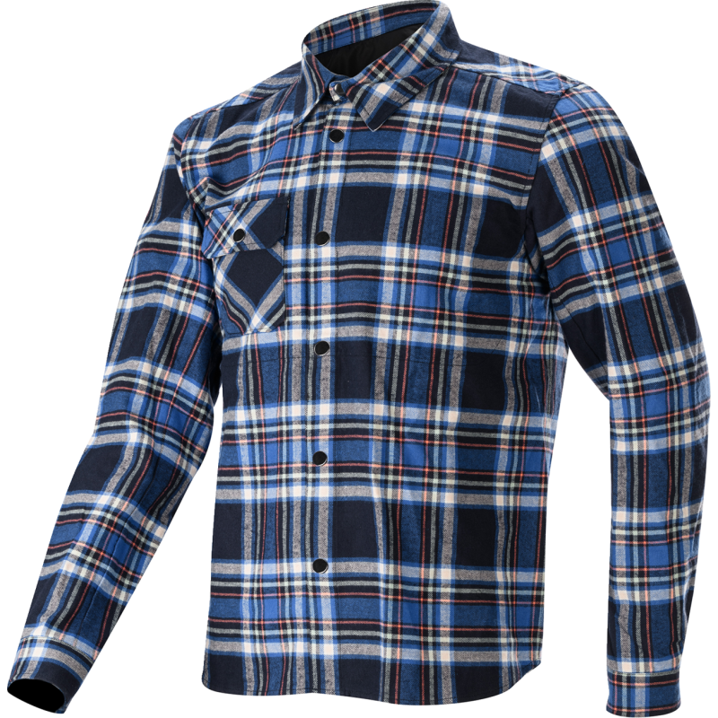 WHISTLER WIND BLOCK PLAID SHIRT - L - BLUE