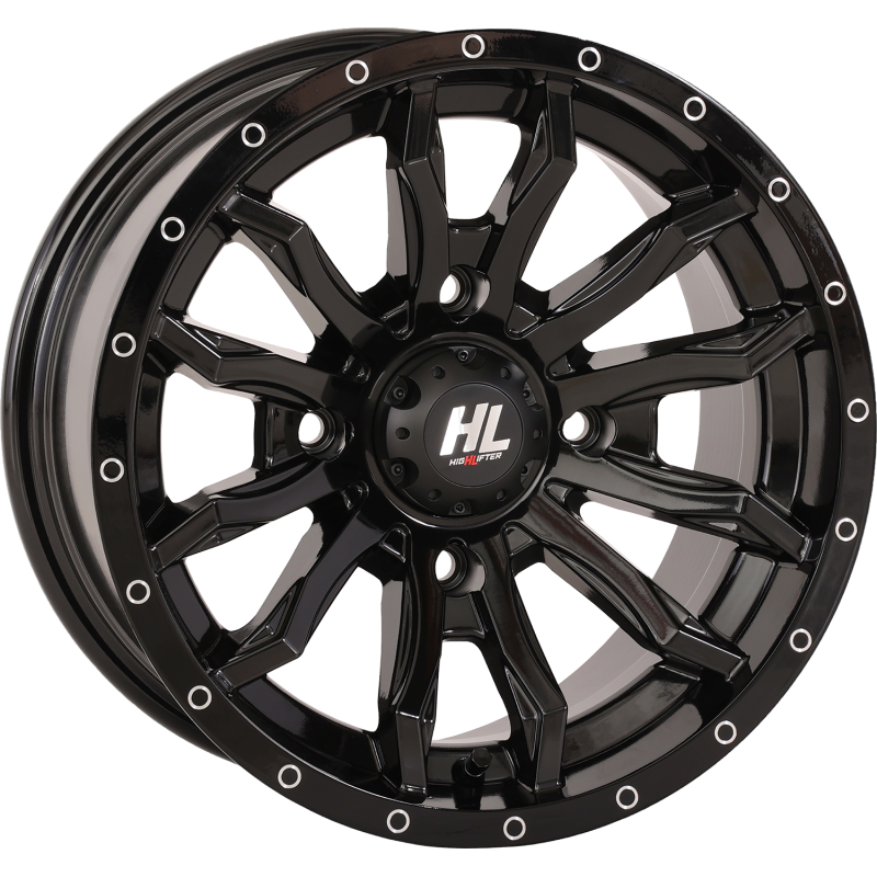 HL21 ALLOY 14X7 4/156 4+3 (+10mm)  GLOSS BLACK W1