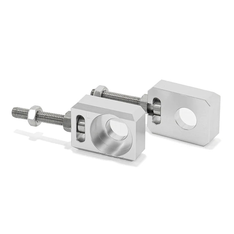 CHAIN ADJUSTER AXLE BLOCK SUR-RON LBX SILVER