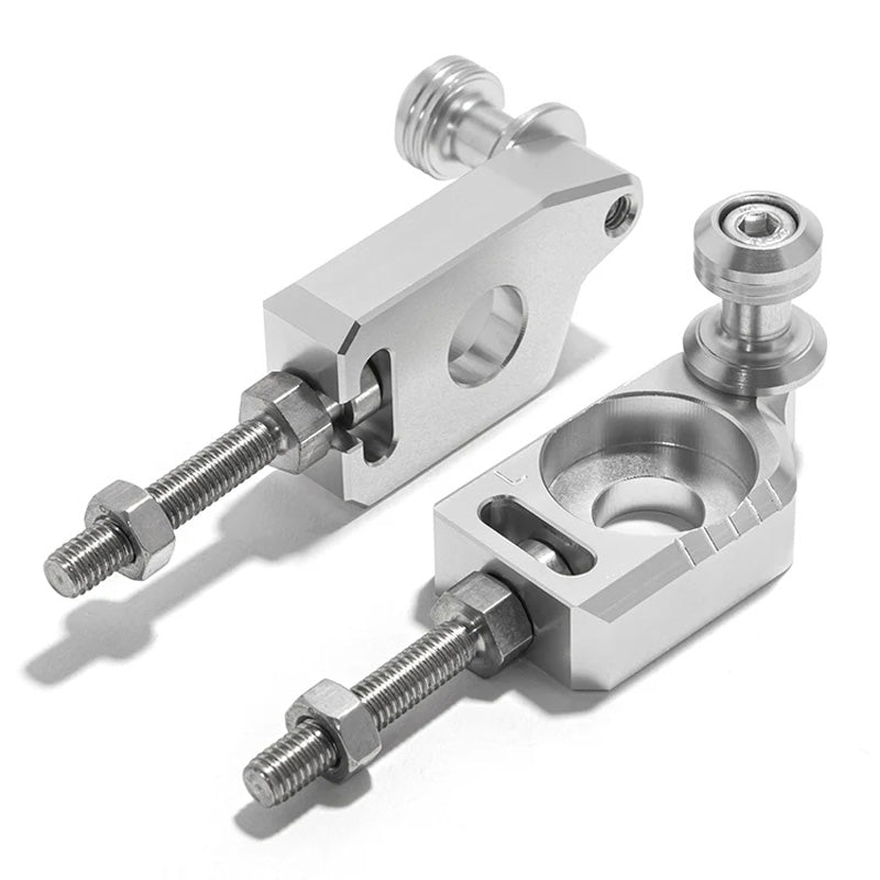 CHAIN ADJUSTER AXLE BLOCK W SPOOL SUR-RON LBX SIL