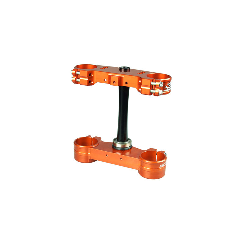 TRIPLE CLAMPS (KTM/HUSQ) 22MM OFFSET - ORANGE