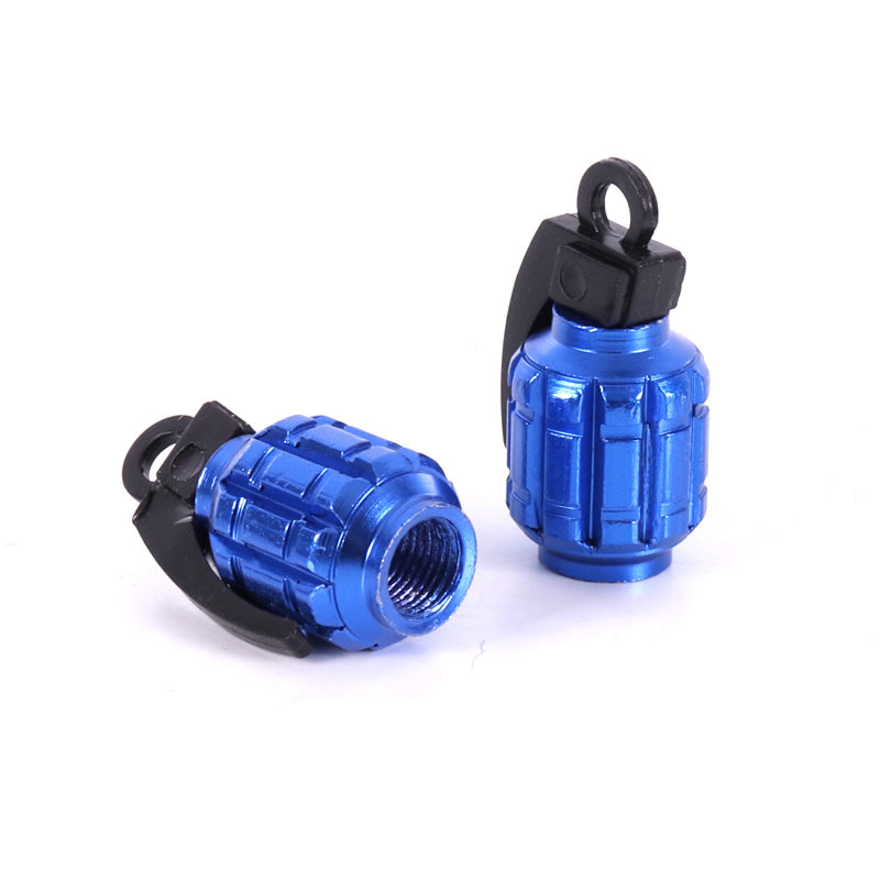 VALVE CAP ''GRENADE'' BLUE (2PCS)