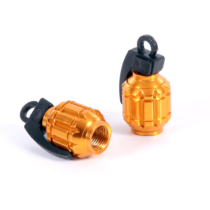 VALVE CAP ''GRENADE'' GOLD (2PCS)