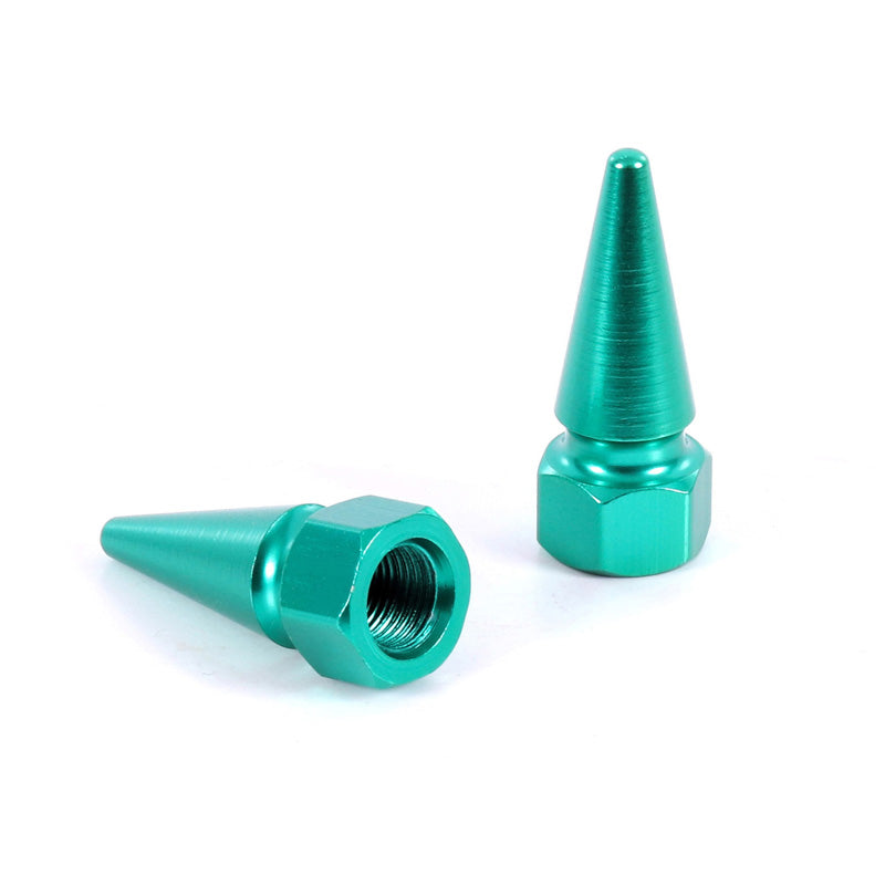 VALVE CAP ''SPIKE'' GREEN (2PCS)